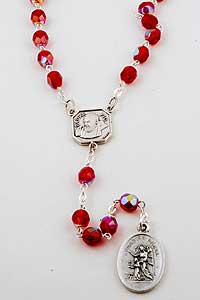 Red Faceted Glass Rosary - Chaplet