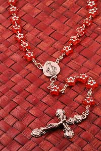 Red Acrylic Star Bead Rosary