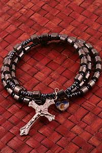 Black Hematite Bracelets with Crucifix