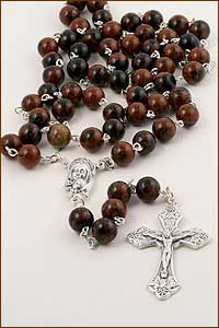 8mm Mahogany Stone Rosary