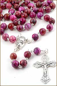 8mm Purple Agate Stone Rosary