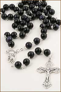 8mm Black Stone Rosary