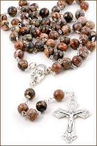 8mm Leopard Stone Rosary