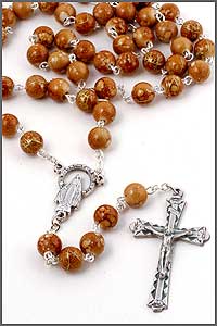 8mm Faux Marble Bead Rosary