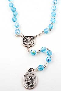 Aqua Faceted Glass Rosary - Chaplet