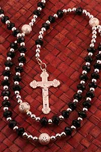 Jet Black Crystal Rosary