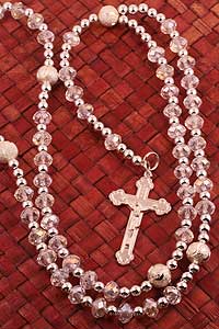 Clear Faceted Crystal Rosary