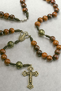 Wood Rosary Necklace