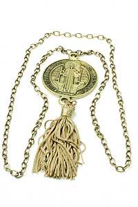 11760-9 Gold Tone St Benedict Necklace