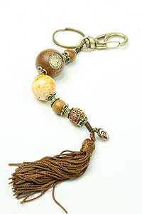 11844-3 Gold Tone St Benedict Keychain