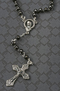 Black Bead Child Rosary