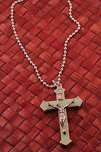 2 Glowing in the dark Crucifix Pendant on Chain