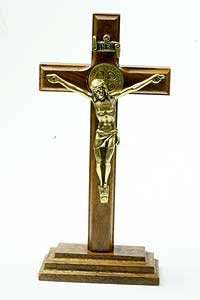 2232-2 5.25" Wooden Standing Crucifix