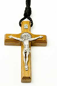 2476-7 Dark Wood St Benedict Crucifix On Rope