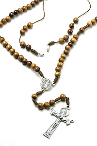 Wood Rosary Necklace