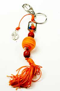 4970-0 Orange Tone Religious Keychain