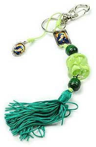 4973-5 Green Tone Religious Keychain