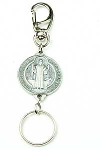 5248-5 Silver Tone St Benedict Keychain