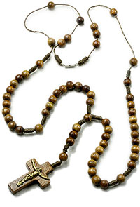Wood Rosary Necklace