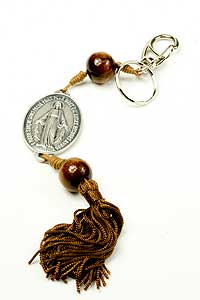 6275-8 Silver Tone Miraculous Medal Keychain