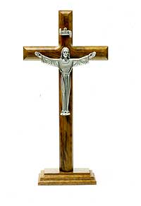 953-9 8.5 Wooden Standing Crucifix