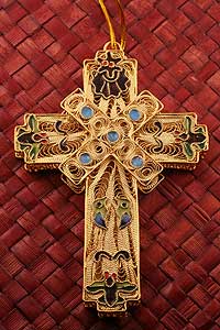 Golden Tone 3D Enamel Cross