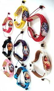 1 Dozen of Religious Leather Bracelets