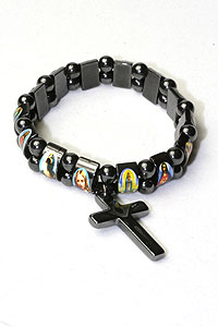 Hematite Bracelet with Cross
