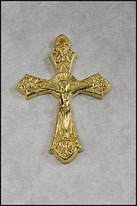 Gold Tone Rosary Crucifix