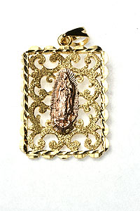 2 Tone Gold Plated Guadalupe Medallion