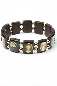 HF-A320 Brown Wood Saints Bracelet