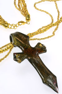 3.1 Long Murano Glass Cross Necklace