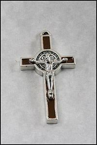 Brown Enamel St Benedict Crucifix