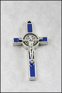 Blue Enamel St Benedict Crucifix