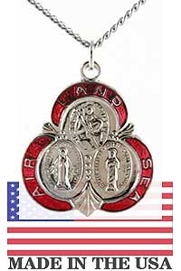 Silver Tone Religious Medallion