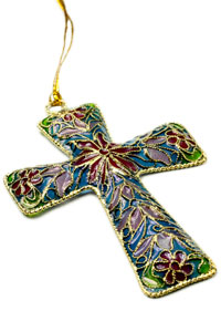 Plique A Jour Cross with Enamel