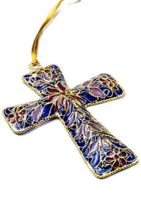 Plique A Jour Cross with Enamel