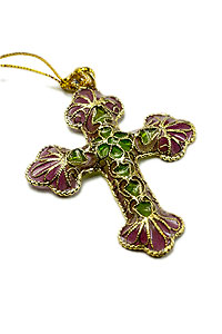 Plique A Jour Cross with Enamel