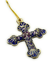 Plique A Jour Cross with Enamel