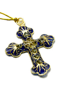 Plique A Jour Cross with Enamel