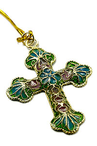 Plique A Jour Cross with Enamel