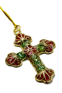 Plique A Jour Cross with Enamel