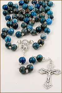 8mm Blue Agate Rosary