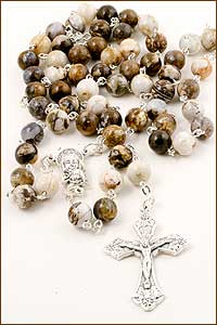 8mm Grey Agate Rosary