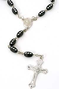 Black Acrylic Bead Rosary