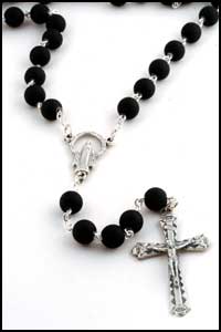 RSSA200 7mm Black Bead Rosary