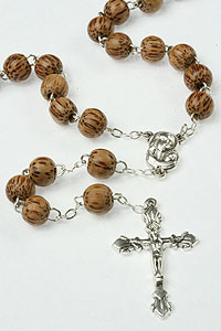 8mm Wood Bead Rosary