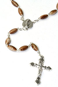 23" Long Brown Bead Rosary