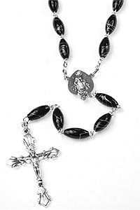 23 Long Black Bead Rosary