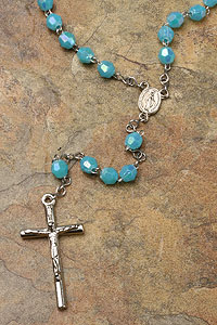 Blue Bead Acrylic Rosary